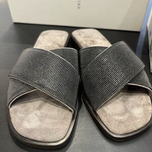 Brunelli Cucinelli Woman’s Stylish Black Slide Sandals size 36 (12)